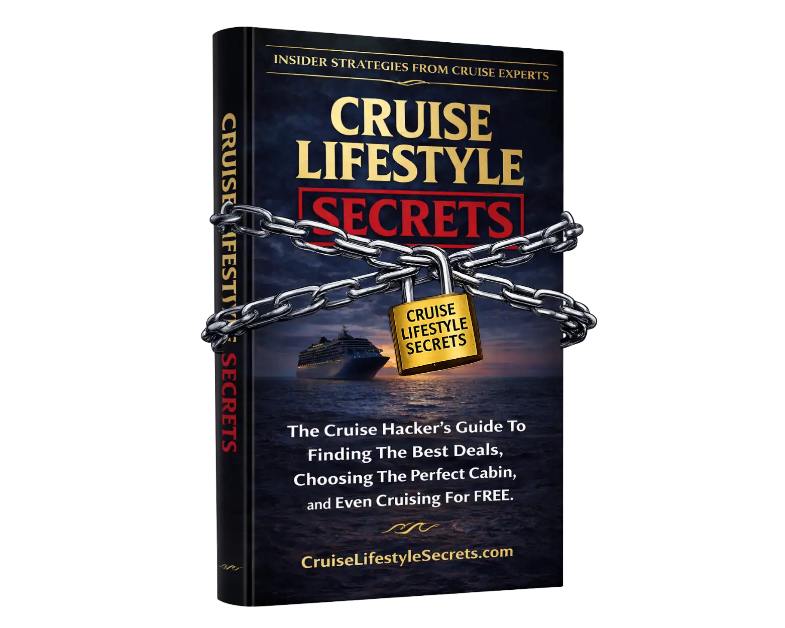 Cruise Lifestyle Secrets Blackbook guide showing cruise hacking tips for finding cruise deals and choosing the best cabins