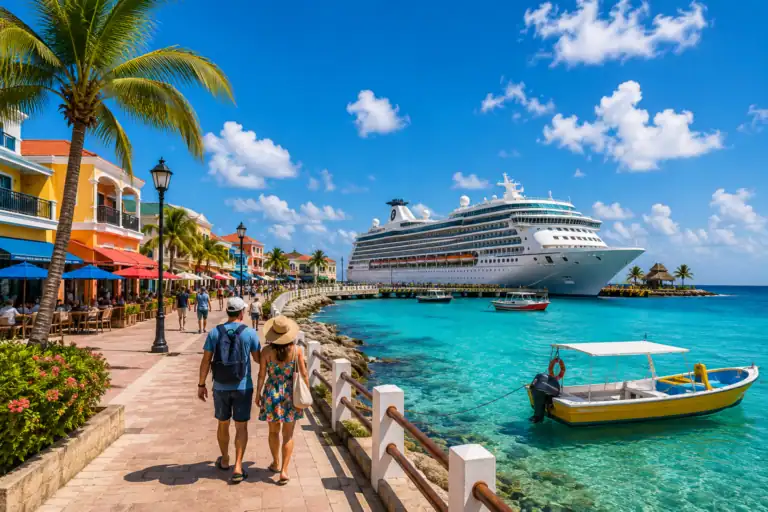 Best things to do near Cozumel Cruise Port including beaches, snorkeling, downtown San Miguel, and beach clubs