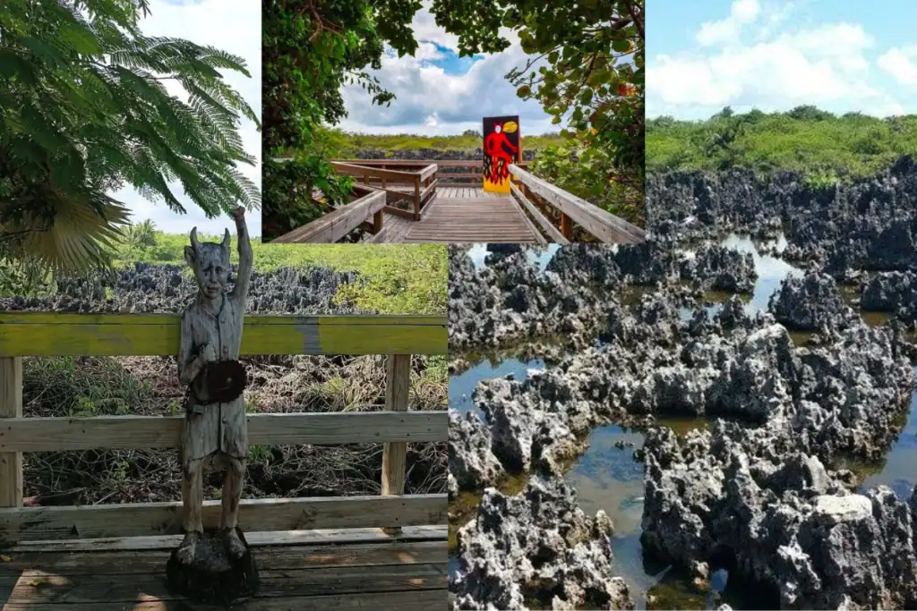 Hell Grand Cayman black limestone formations and visitor attraction