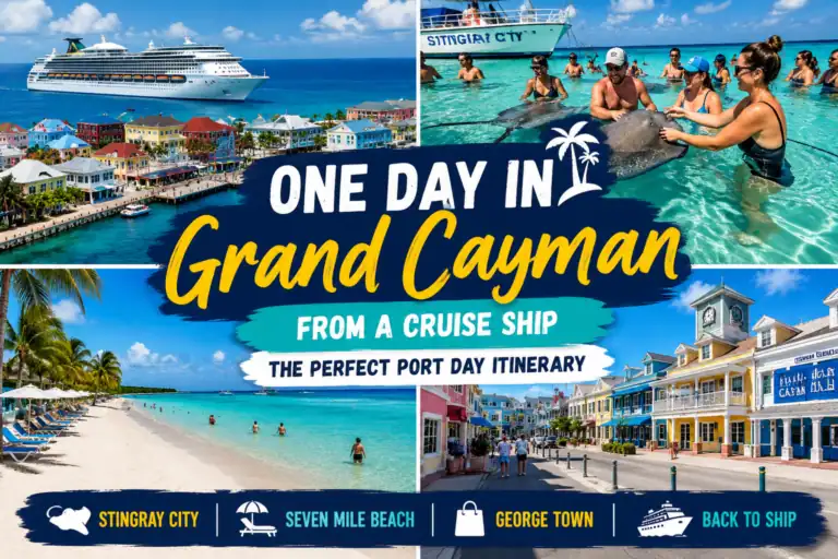 One day in Grand Cayman from a cruise ship itinerary featuring Stingray City, Seven Mile Beach and George Town